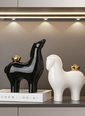 马上有钱摆件现代简约客厅装饰玄关酒柜家居桌面饰品乔迁新居礼品