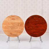 实木折叠餐桌家用l桌子摆摊大圆桌简易酒店桌椅6人8人家用圆形饭