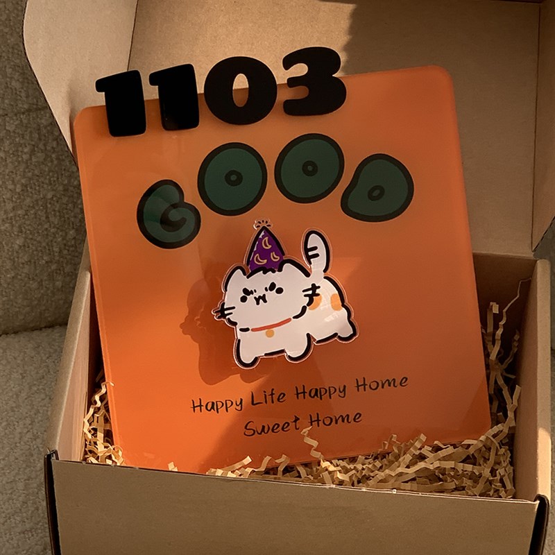 创意可爱门牌号码牌家用入户门装饰定制J民宿舍门口数字亚克力门