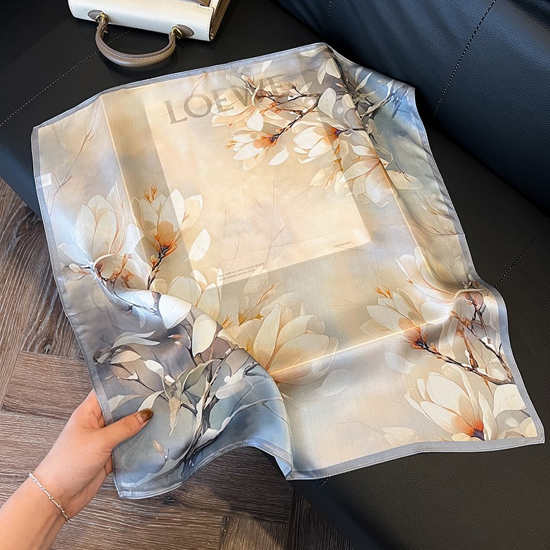 杭州丝绸100%桑蚕丝丝巾高档真丝围巾女53cm方巾百X搭护颈小领巾