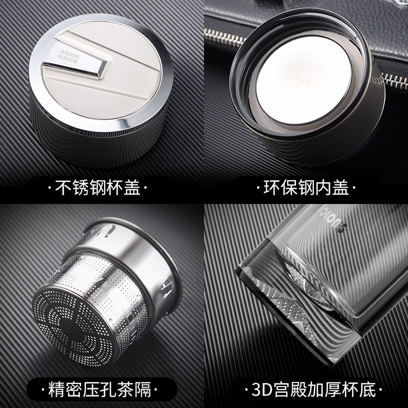 卧龙双层玻璃杯隔热m加厚泡茶杯礼盒装送人水杯男便携过滤喝水杯