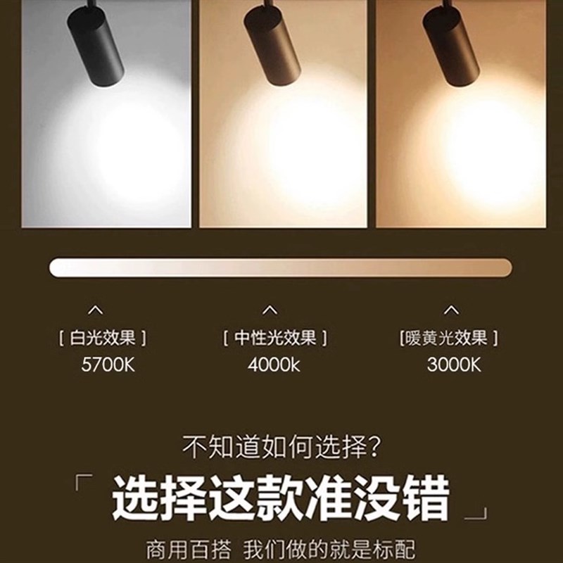 卡燕led面包灯轨道式射灯嵌入式鲜肉灯客厅展厅明装射灯可加长杆