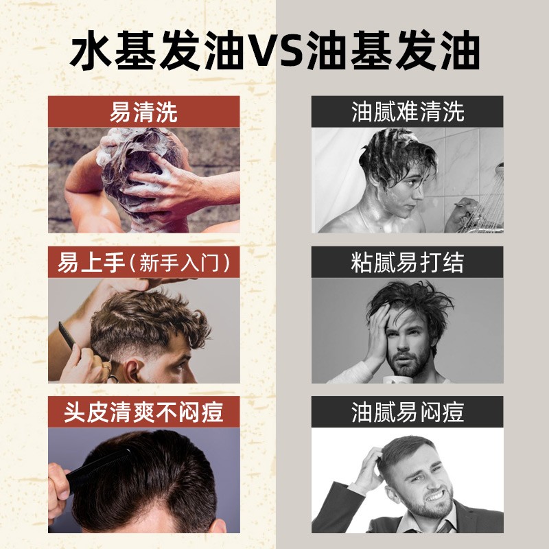 杰士派绅士复古发油 男士定型硬悍背头 水系非发蜡发胶 易清洗