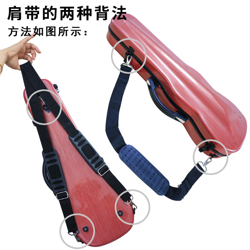 小提琴盒子琴盒背包碳纤维超轻箱子盒44双肩背轻便箱高档背带琴包