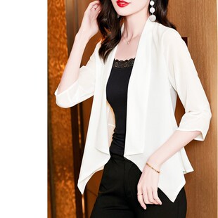 夏季小外套搭配吊带连衣裙外搭开衫黑色小披肩防晒衣女款薄款夏天