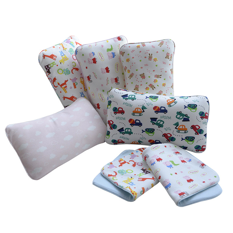 婴儿童幼儿园棉花枕头0-1-3岁新生儿宝宝定型枕四季透气纯棉枕套