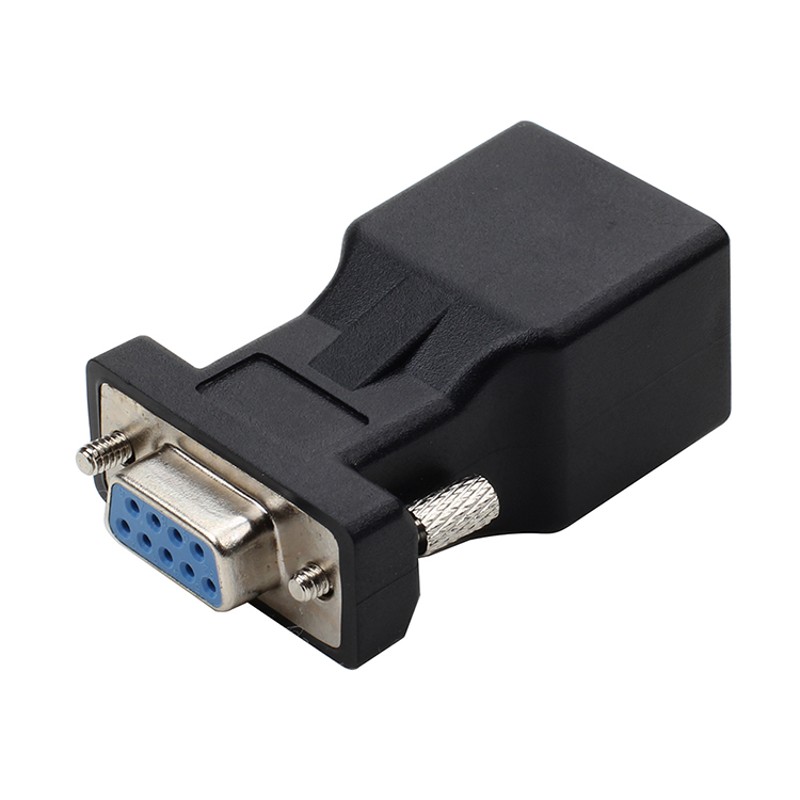 DB9串口转网口RJ45转接头RS232插头串口线延长线公母头一对价格