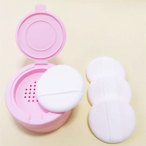 舒适爽身粉盒痱子粉扑盒空盒子婴儿儿童圆形便携式粉盒带粉扑高档