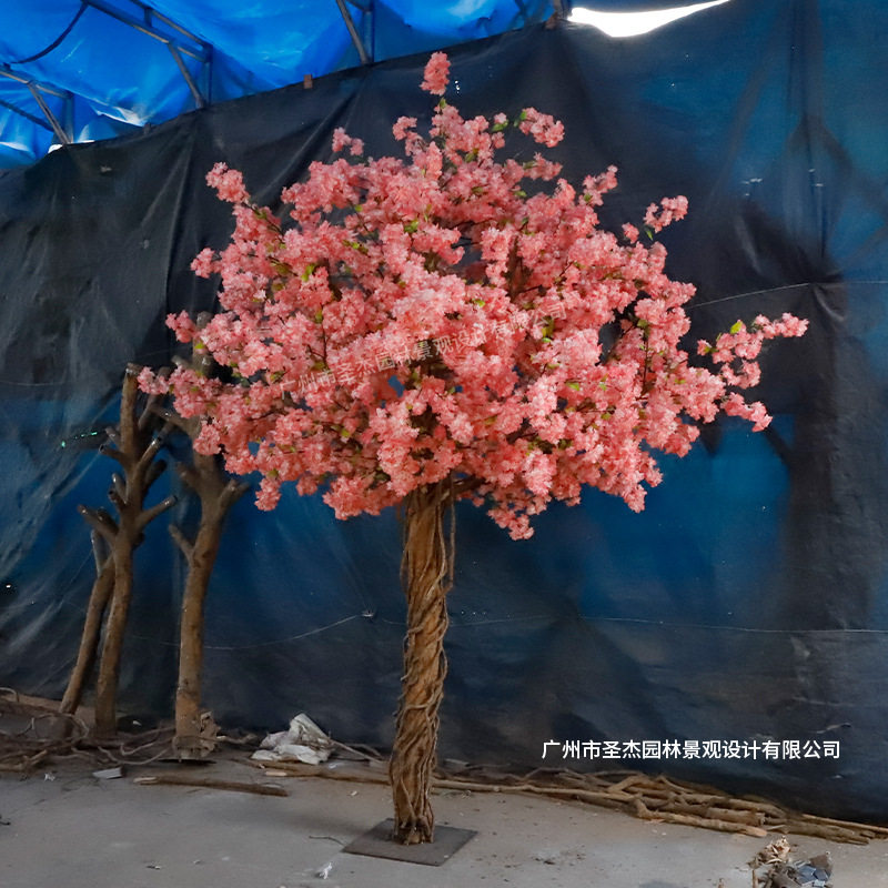仿真樱花树婚庆商场酒店装饰布置造景仿真樱花树假树可来图制作