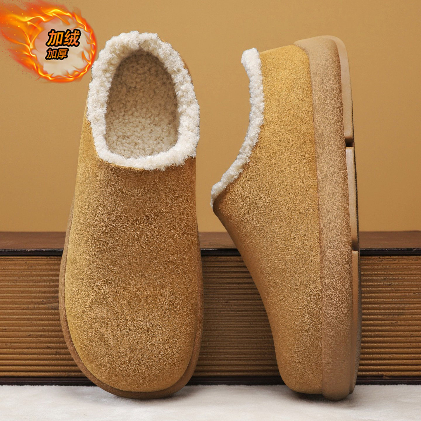小土豆勃肯鞋男2025新款冬季外穿居家加绒加厚保暖防寒一脚蹬棉鞋