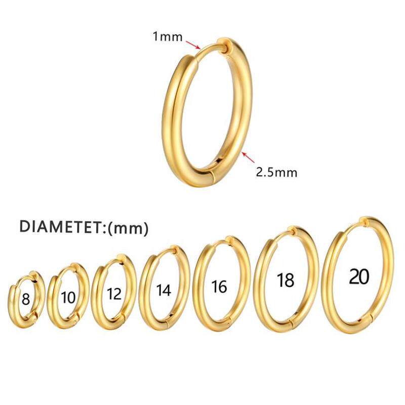 Small Stainless Steel Hoop Earrings Surgical Steel - Taobao product photo 4