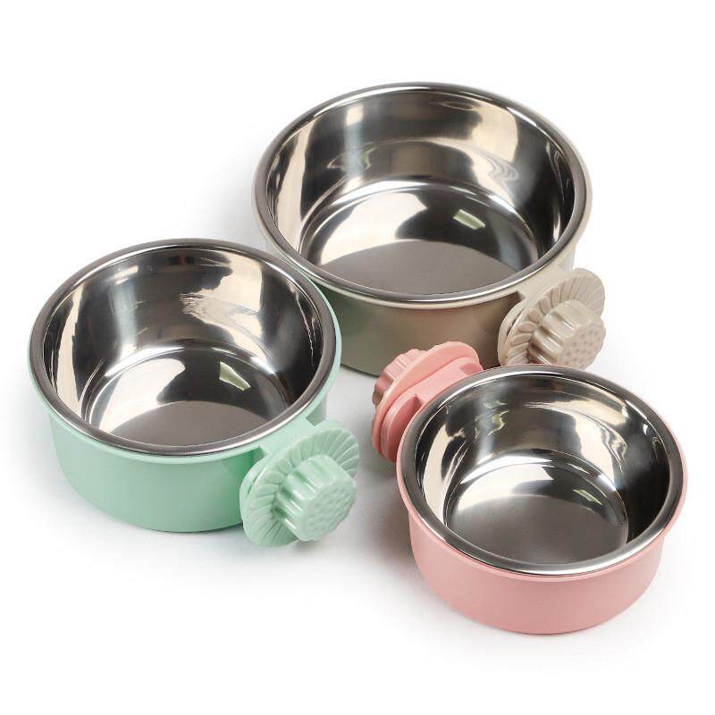 宠物食盆猫碗狗悬挂式不锈钢挂笼式狗碗可固定笼子用二合一碗用品