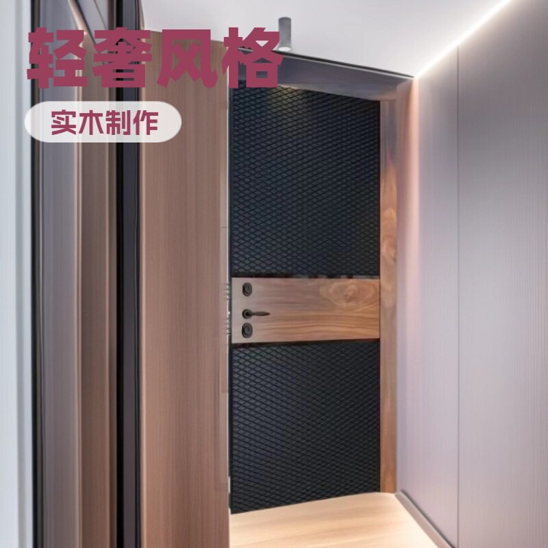 厂家直供美式实木烤漆齿接橡木实木门工艺可选偏轴进户木门套装门