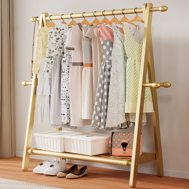 衣帽架落地家用卧室挂衣架房间简易收纳晾衣架阳台室内晒衣服架子