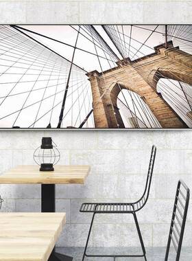 凝注视角现代简约建筑装饰画大幅工业风办公室挂画横幅别墅壁画