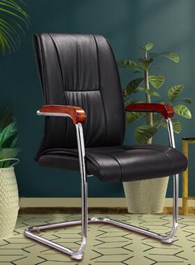 PU皮质红色培训会议弓形椅办公椅人体工学高弹力海绵弓形脚架家用