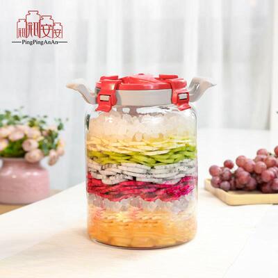 玻璃酵素桶7500ML葡萄柠檬储酿器水果发酵桶玻璃密封酵素瓶