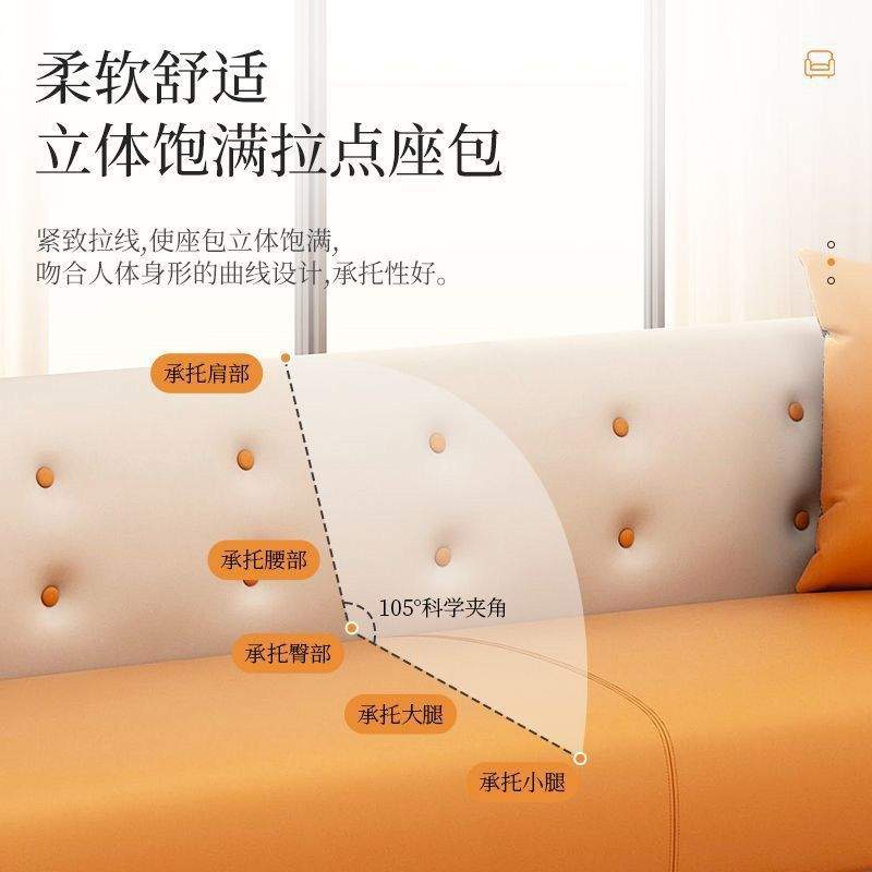 沙发科技布小户型客厅公寓出租房网红简约现代简易轻奢单双人三人