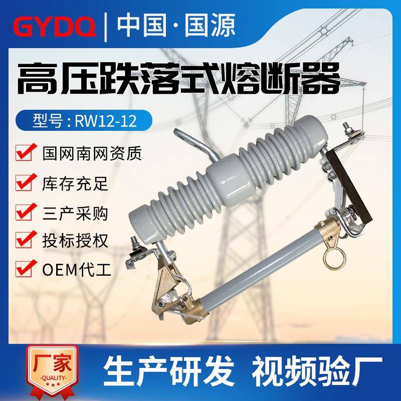 10KV高压熔断器RW12-12/100A-200A户外柱上开关陶瓷跌落式熔断器