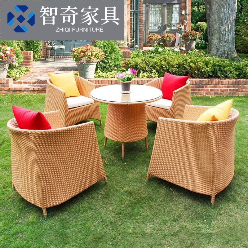 户外庭院藤编桌椅茶几三五件套