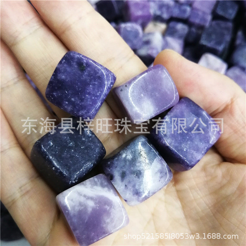 直销天然舒俱来水晶紫云母方块碎石大颗粒消磁净化鱼缸花盆造景石