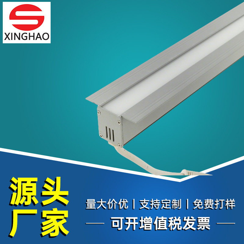 led嵌入式线条灯轮廓灯线型铝槽灯户外防水u型明装灯条工厂直供