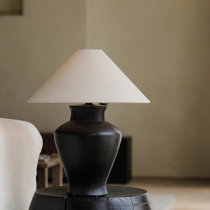 新中式复古诧寂风陶瓷台灯卧室床头客厅茶室民宿别墅软装搭配设计