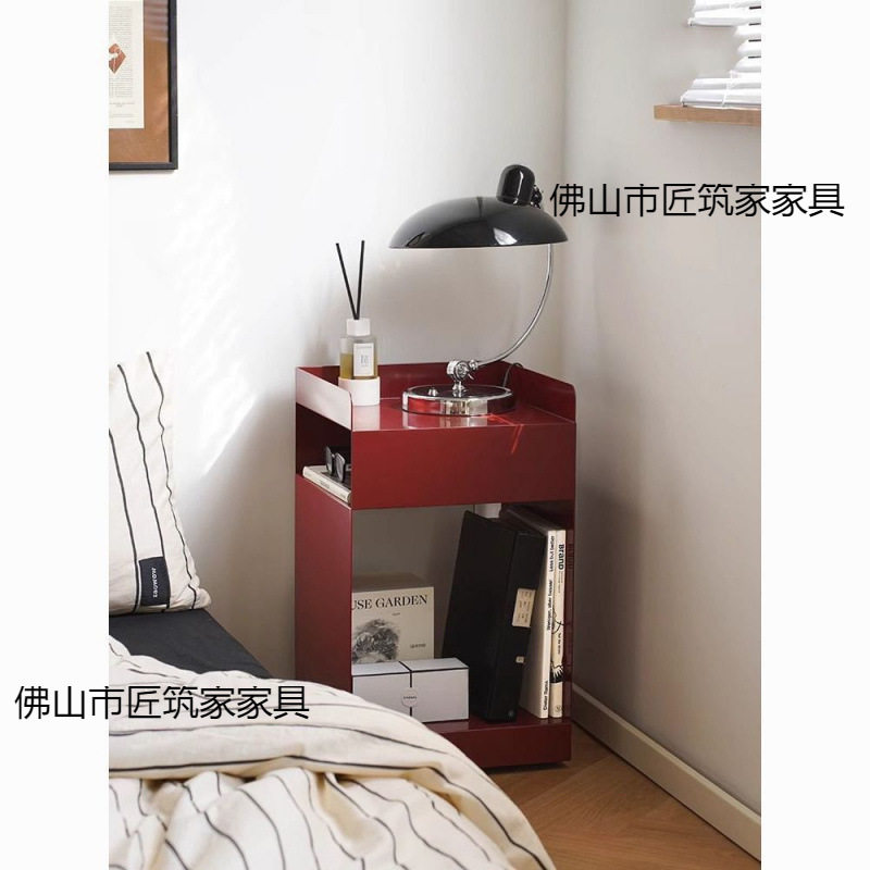 设计感网红镂空卧室客厅床头柜零食置物柜多功能床头柜收纳柜带轮