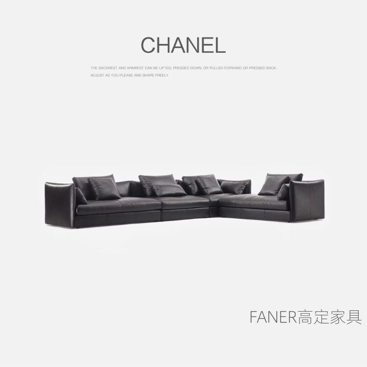 全真皮沙发现代意式极简大户型别墅客厅组合转角贵妃沙发