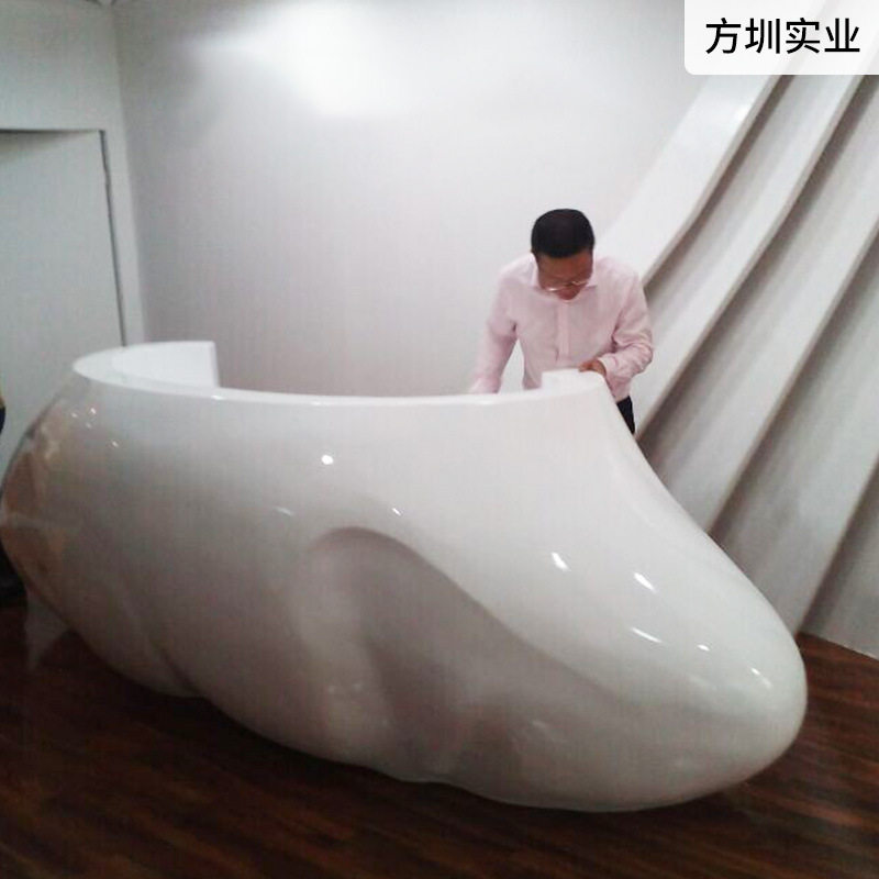 玻璃钢弧形创意接待收银台