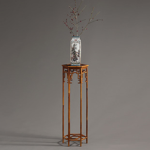 凤眼竹花架 纯手工竹高款兰花架明式花几复古香案盆景架