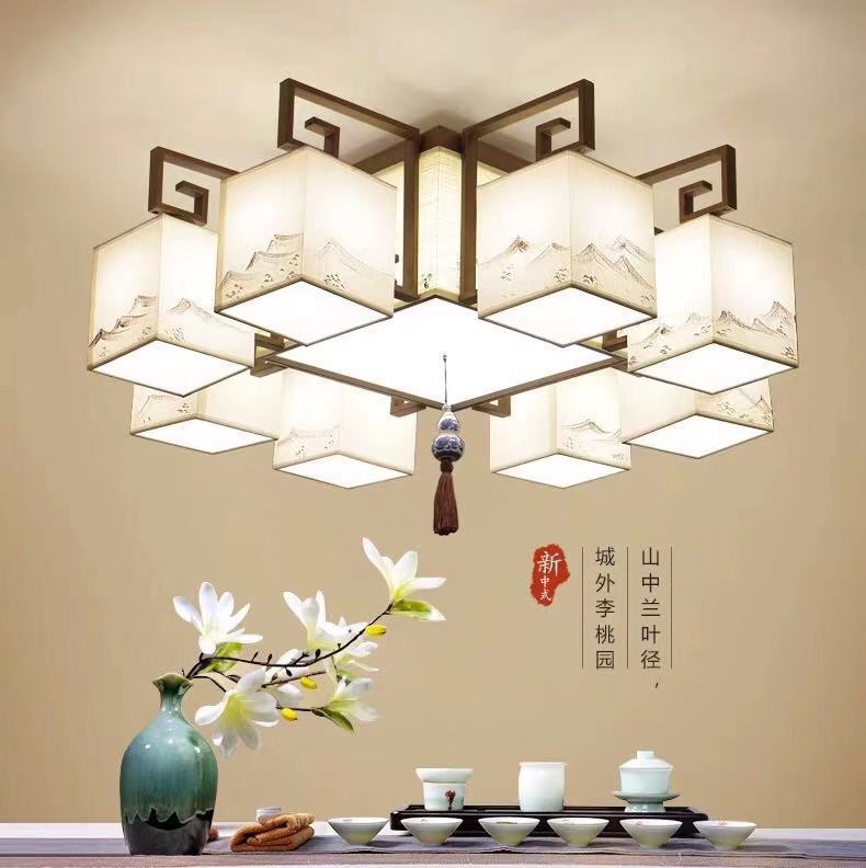 新中式吸顶灯LED客厅灯中国风古典艺术现代简约卧室温馨大气家用