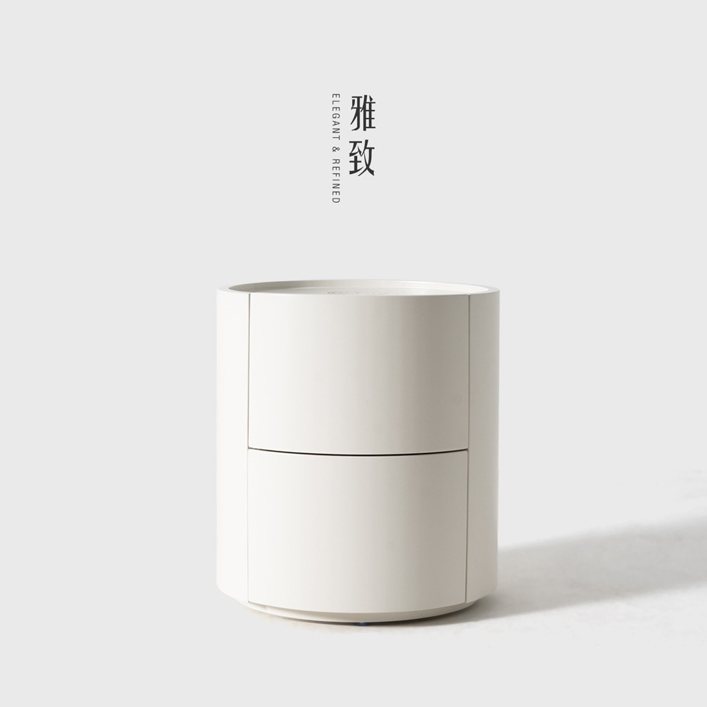 设计师款轻奢烤漆圆型床头柜