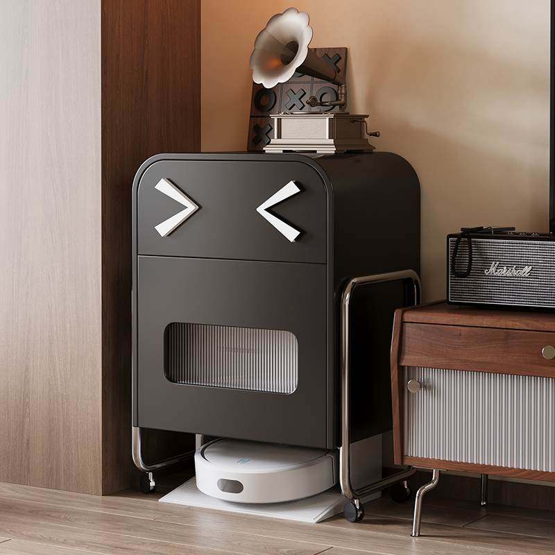 扫地机器人柜置物架多功能可移动储物柜收纳柜子扫地机器人基站柜