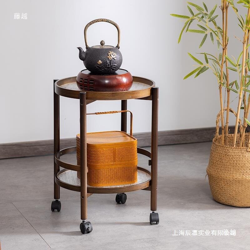 麻将桌茶几可移动茶桌沙发边几棋牌室置物架打牌角几放茶杯茶水架图片