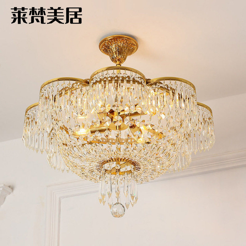 莱梵美居全铜轻奢水晶吸顶灯