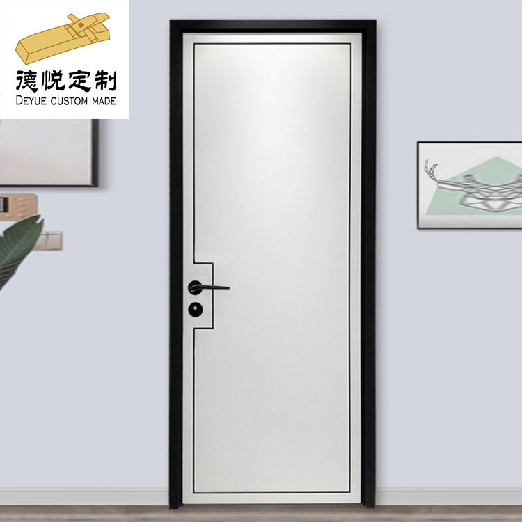 现代简约实木烤漆门免漆门极简北欧窄边框木门卧室门