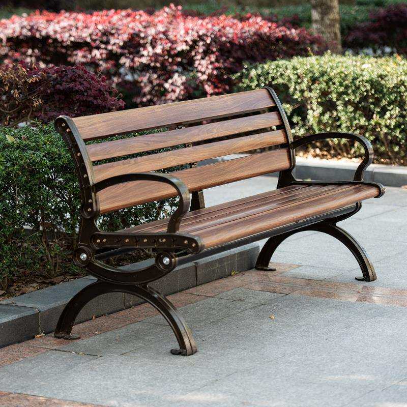 7T公园长椅户外铝合金庭院靠背休闲广场防腐防锈凳子长条座椅