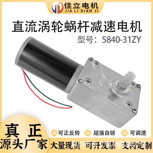 5840-31ZY直流涡轮蜗杆减速电机大扭矩12v24v微小型调速低速马达