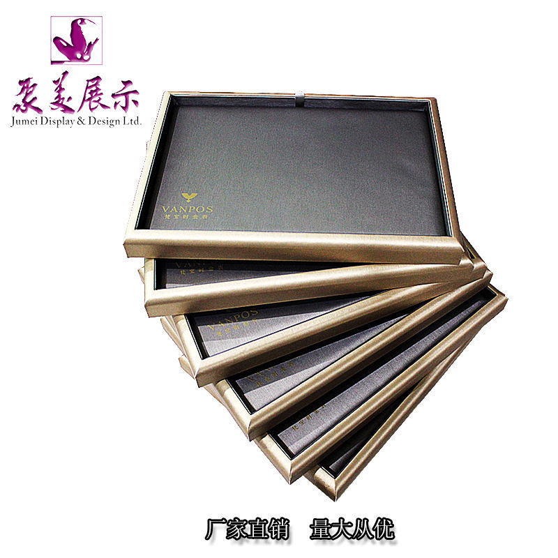 现货看货盘挑货盘 拉丝PU皮材质首饰展示盘 聚美专业设计批发厂家