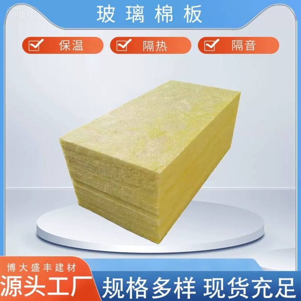 厂家供应玻璃棉保温板建筑内墙隔间专用玻璃棉保温保冷吸声降噪