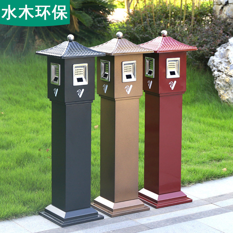 不锈钢灭烟桶吸烟垃圾桶户外烟蒂柱立式室外带烟灰缸小区广场商用