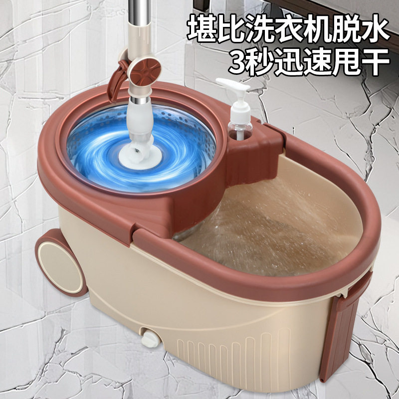 懒人双驱动甩干免手洗拖把大号好拖家用旋转拖把桶套装拖布桶批发