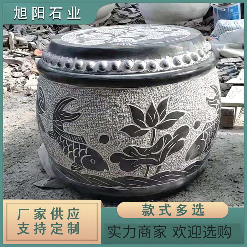 青石柱墩基石柱墩石仿古做旧石雕大理石花岗岩古建园林柱墩石