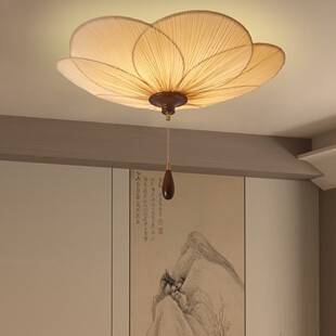 法式奶油花瓣中古风卧室客厅灯主灯具高级感餐厅氛围灯具布艺吊灯