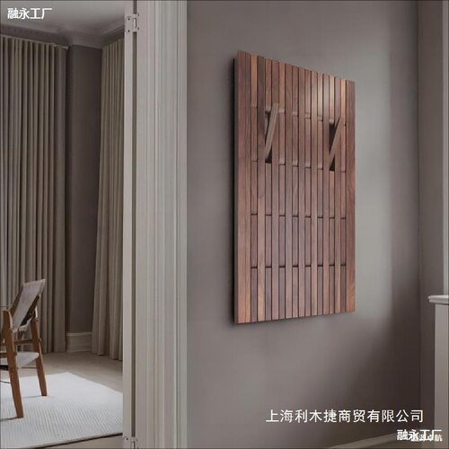黑胡桃木钢琴键挂衣架入户门后衣帽架玄关置物架节省空间实木挂衣