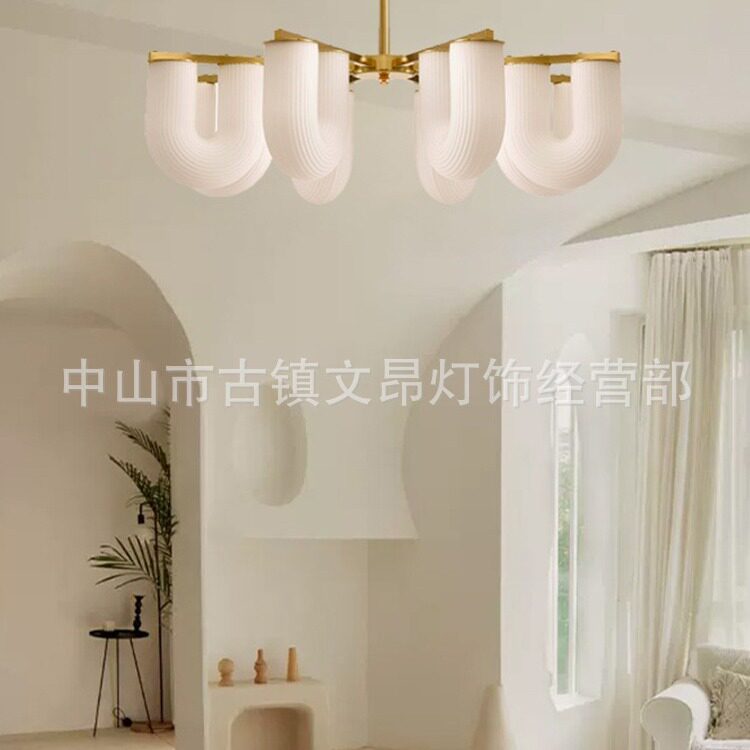 北欧中古奶油风客厅圆形吊灯餐厅卧室儿童房民宿灯具ins风ins同款