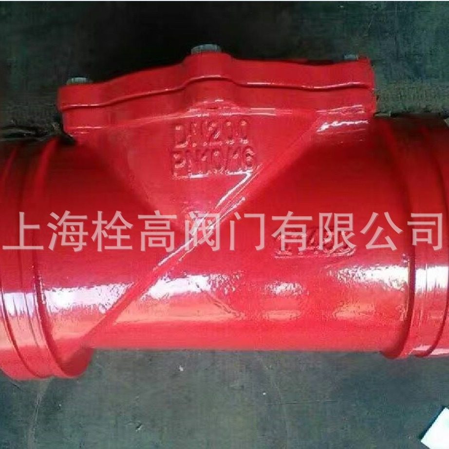 H84X-16沟槽橡胶板止回阀 橡胶板式沟槽止回阀 球墨铸铁止回阀
