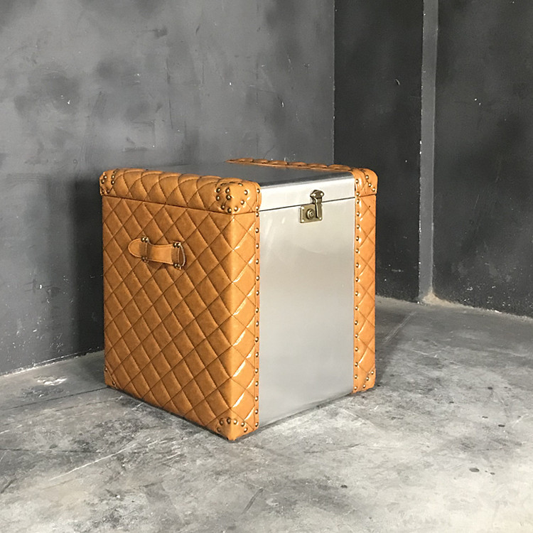 美式金属loft工业风家具铝合金箱式储物柜咖啡桌茶几边几复古收纳