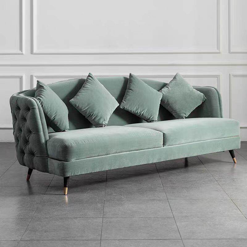 美式轻奢拉扣布艺沙发客厅小户型意式极简别墅磨砂绒贵妃转角沙发